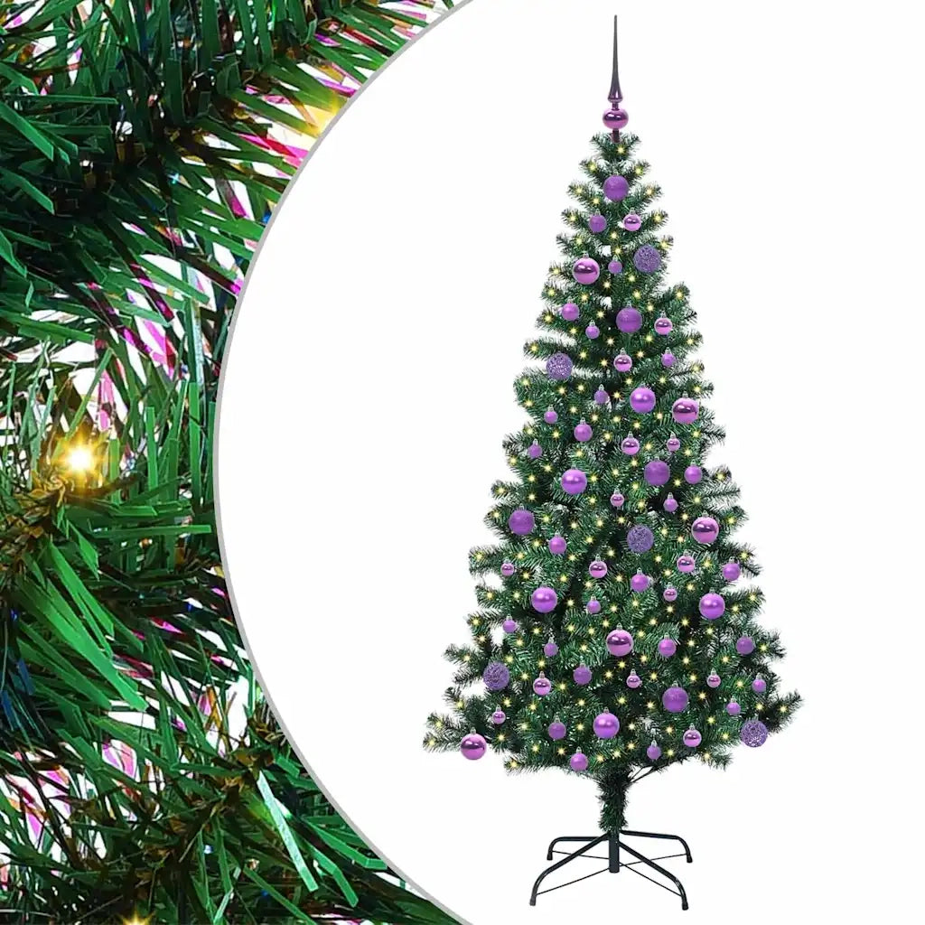 Albero di Natale artificiale con luci integrate Verde 180 cm 3396768