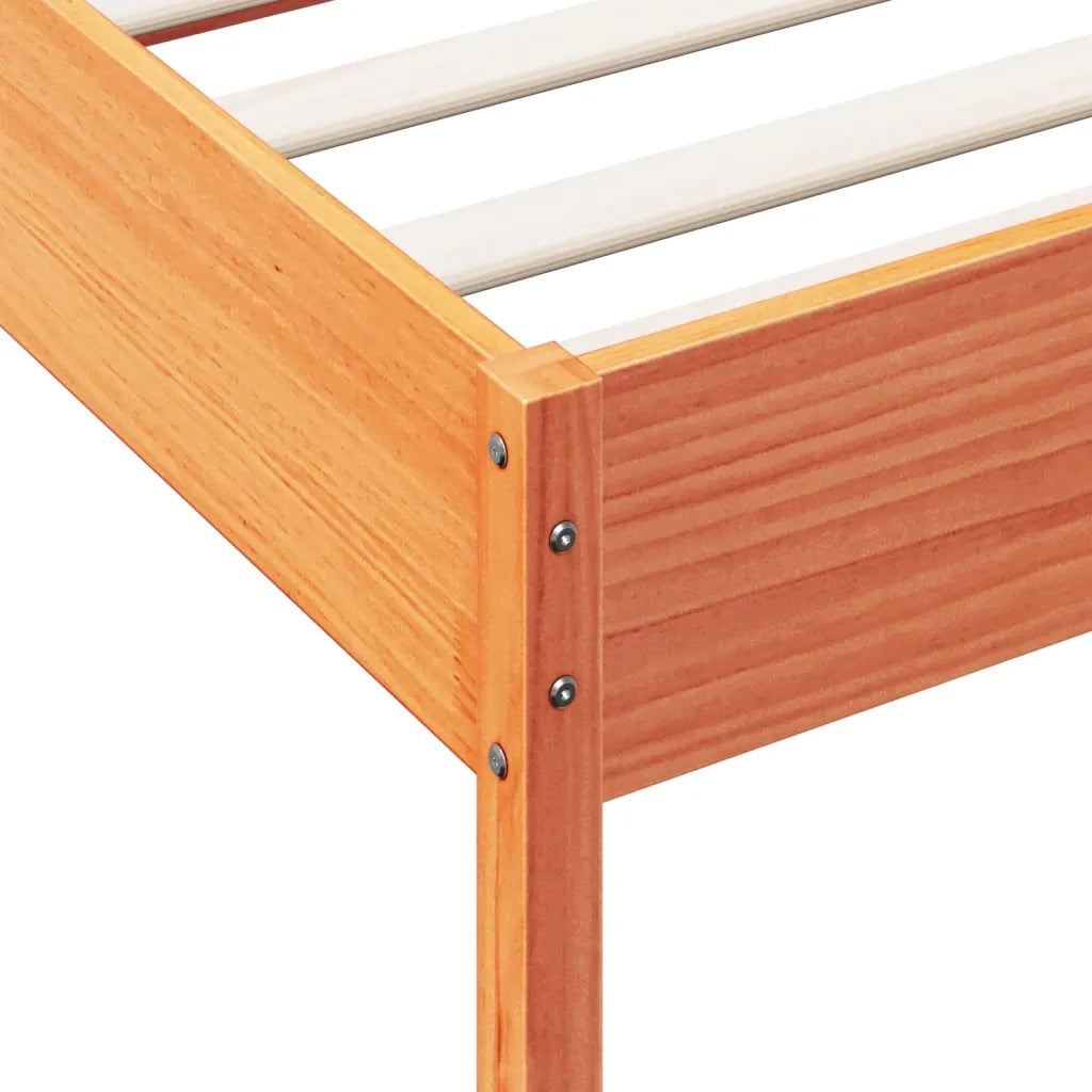 Letto senza Materasso Marrone Cera 100x200 cm in Legno di Pino