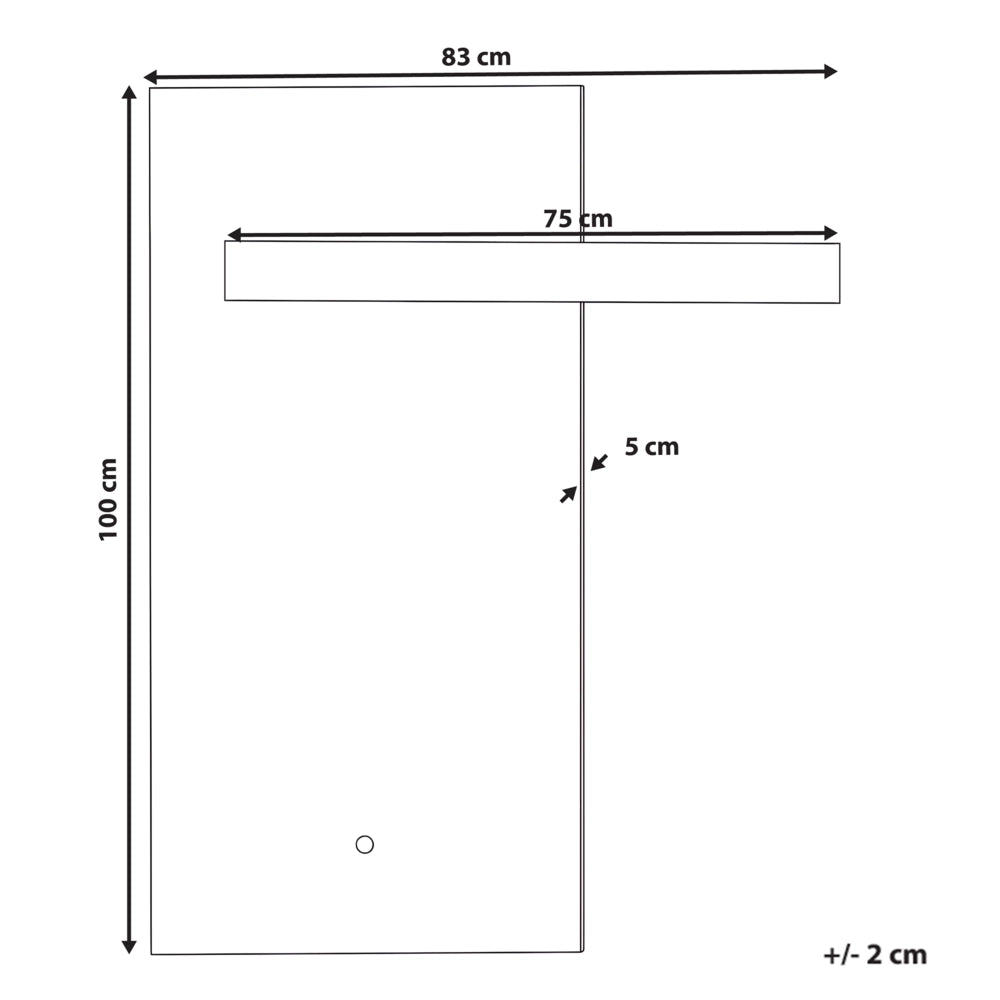 Specchio rettangolare da parete a sospensione con illuminazione a LED per camera da letto e bagno, 50 x 100 cm, argento