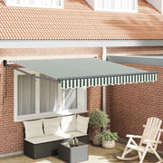Tenda retrattile-Tenda parasole per balcone Verde e Bianco 350 x 250 cm 555246
