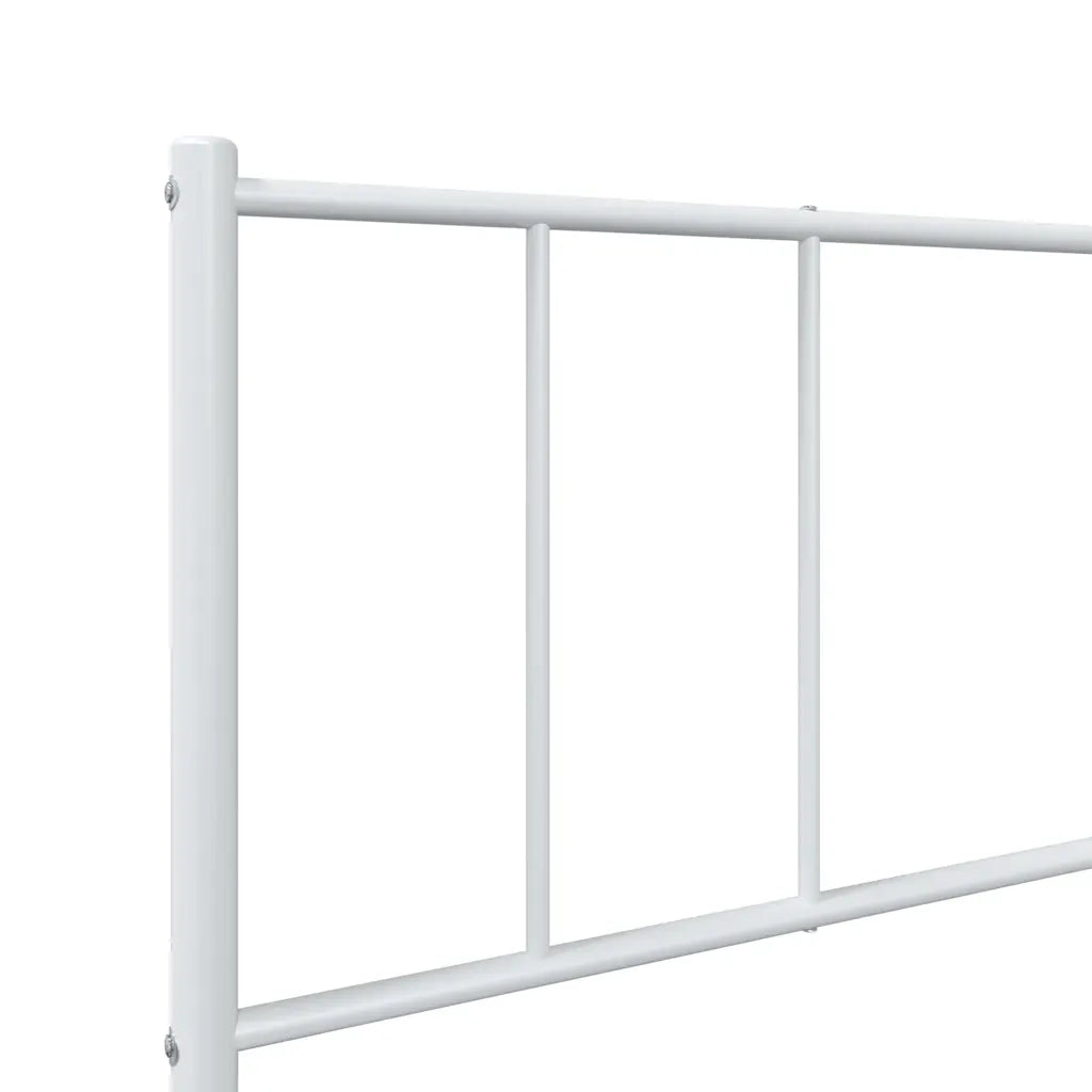Giroletto con Testiera-Struttura Letto con testiera Metallo Bianco 90x190 cm 349407