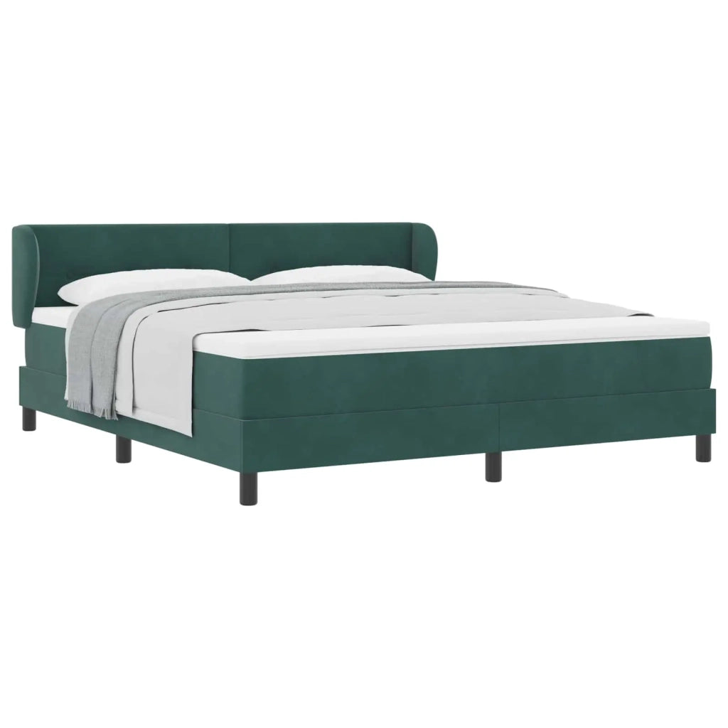 Letto a molle con testiera Verde scuro 180 x 200 cm Velluto 3340403