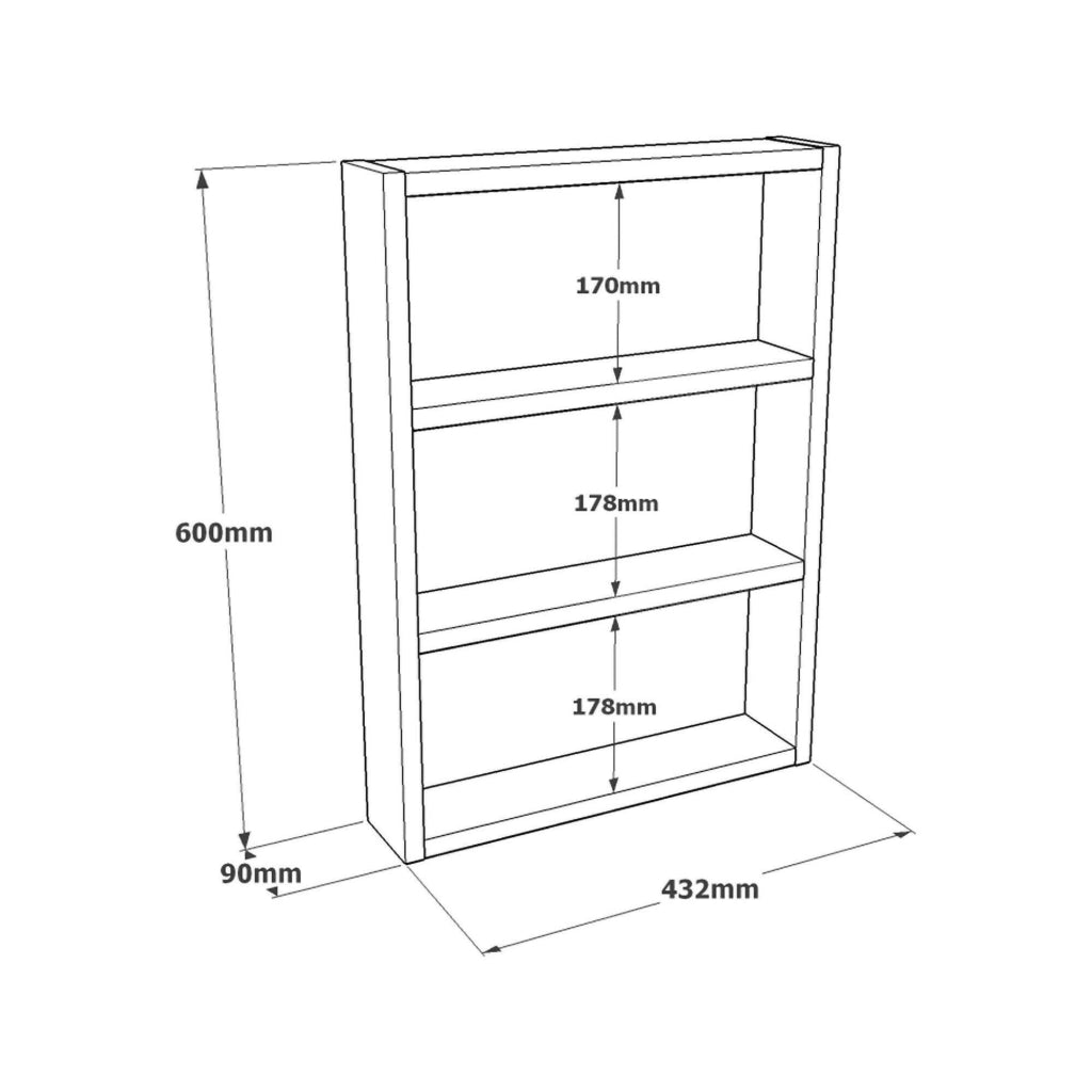 Mensola Krosa, Scaffale, Ripiano a muro, Scaffalatura multiuso, 43x9h60 cm, Bianco