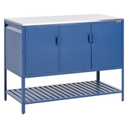 Armadietto da giardino in acciaio inox di colore blu con 3 ante giardino cucina esterno