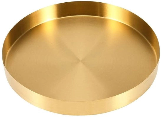 Piatti Servizio in Acciaio Inossidabile - Decorativo Piatto di Servizio - Antiscivolo - Piatto Metallico di Alta Qualità - Adatto per Gioielli/Prodotti per la Pelle