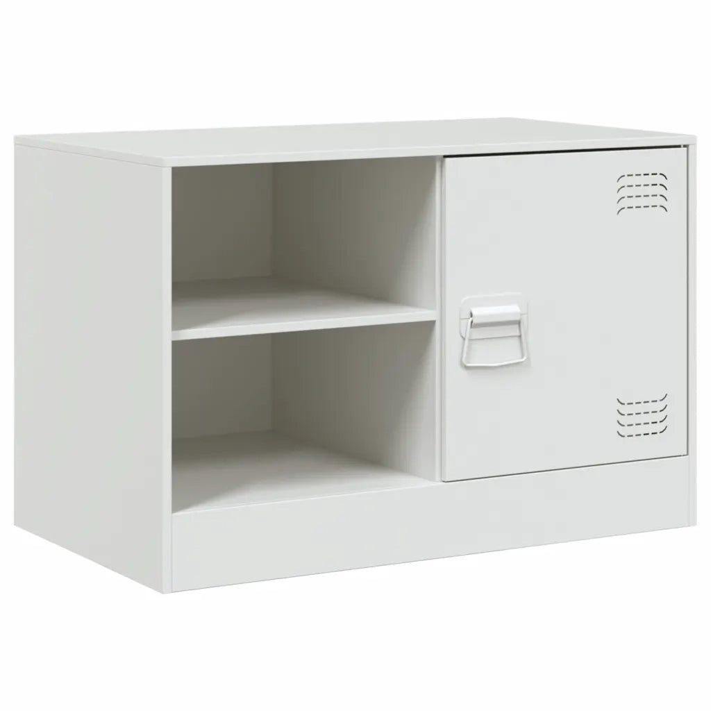 Mobile Porta TV Bianco 67x39x44 cm in Acciaio