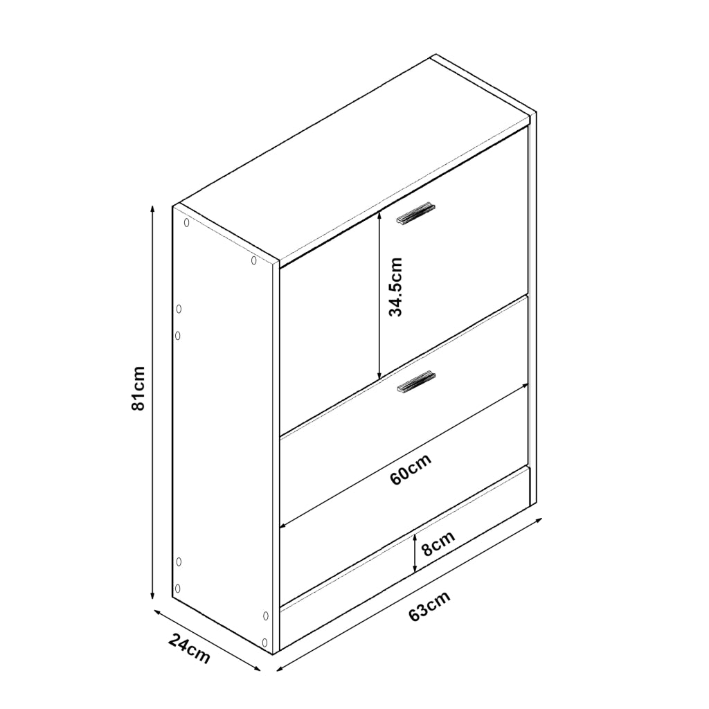 Scarpiera Sykkylven con 2 Contenitori Ribaltabili - Effetto Rovere Sonoma [en.casa]