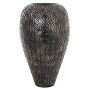 Vaso in metallo nero e oro 32x32x52h