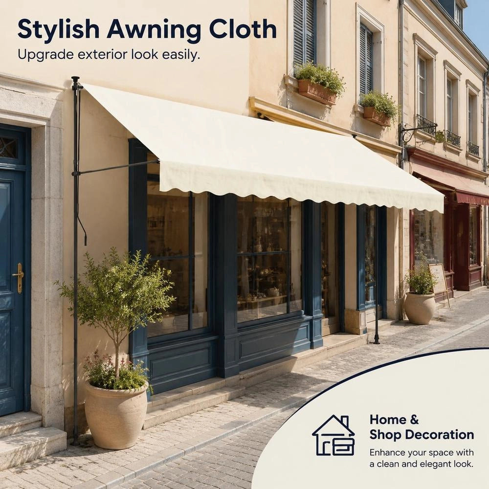 Retractable Awning, Cream, 400x150 Cm, Fabric And Steel