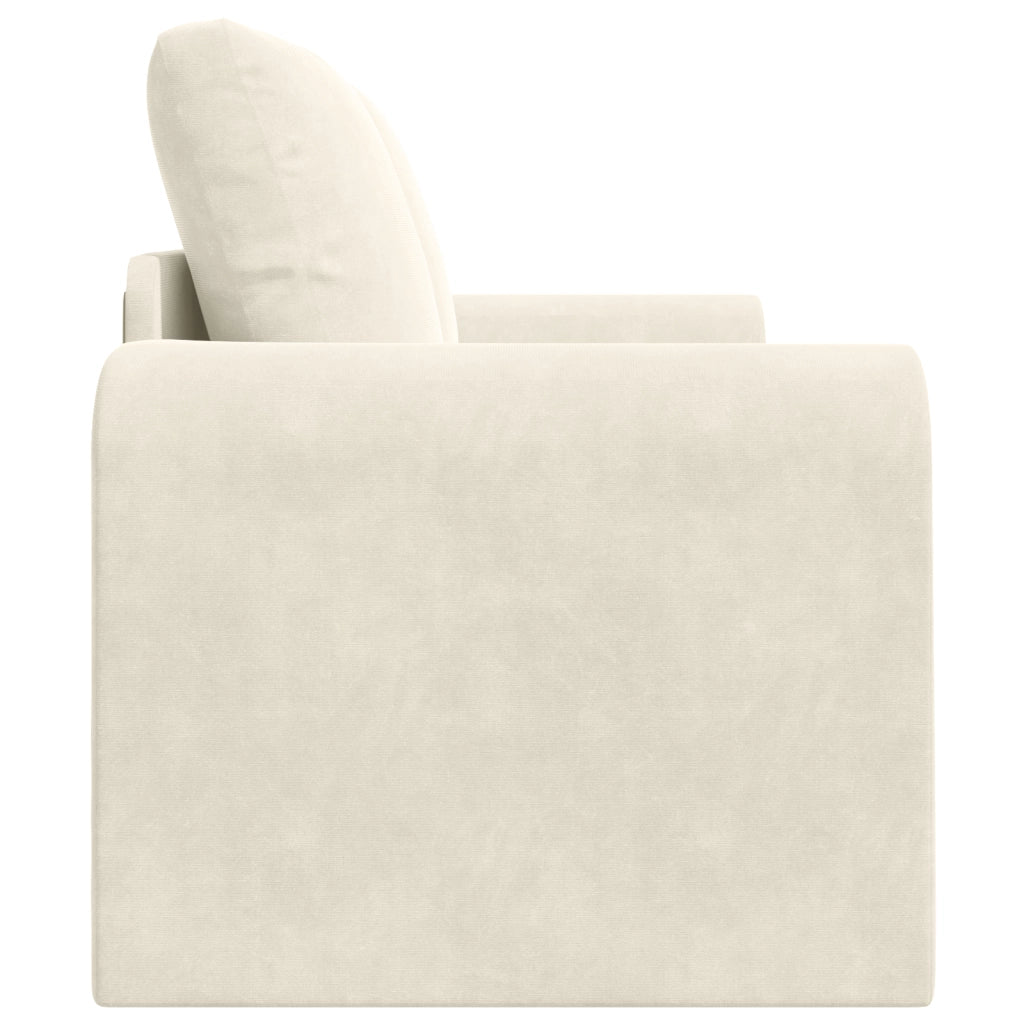Divano a Letto 2-in-1 Panna 148x71x83 cm in Velour