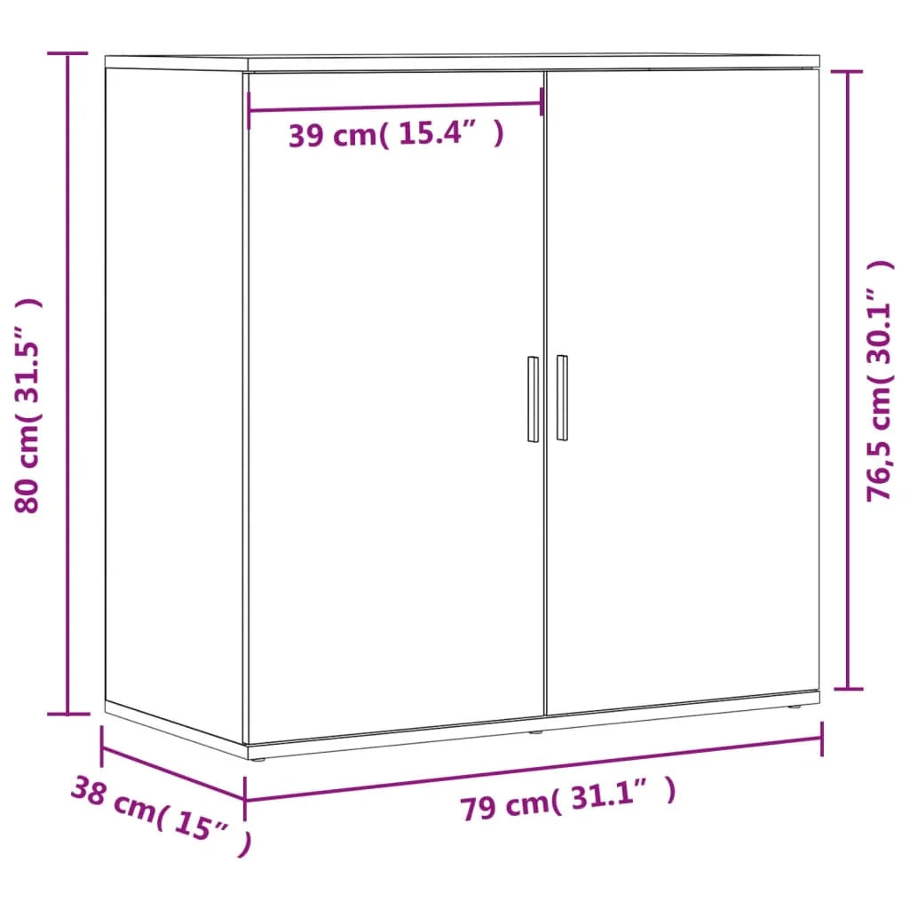 Buffet credenza cassettiera armadio mobile contenitore organizer per cucina soggiorno salotti set da 2 Sonoma 79 x 38 x 80 cm legno ingegnerizzato grigio 02_0036970