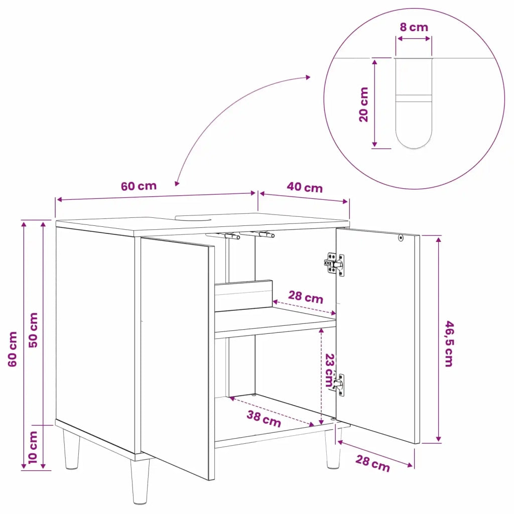 Mobile da Bagno MAINZ Sonoma 60 x 40 x 60 cm 8007404