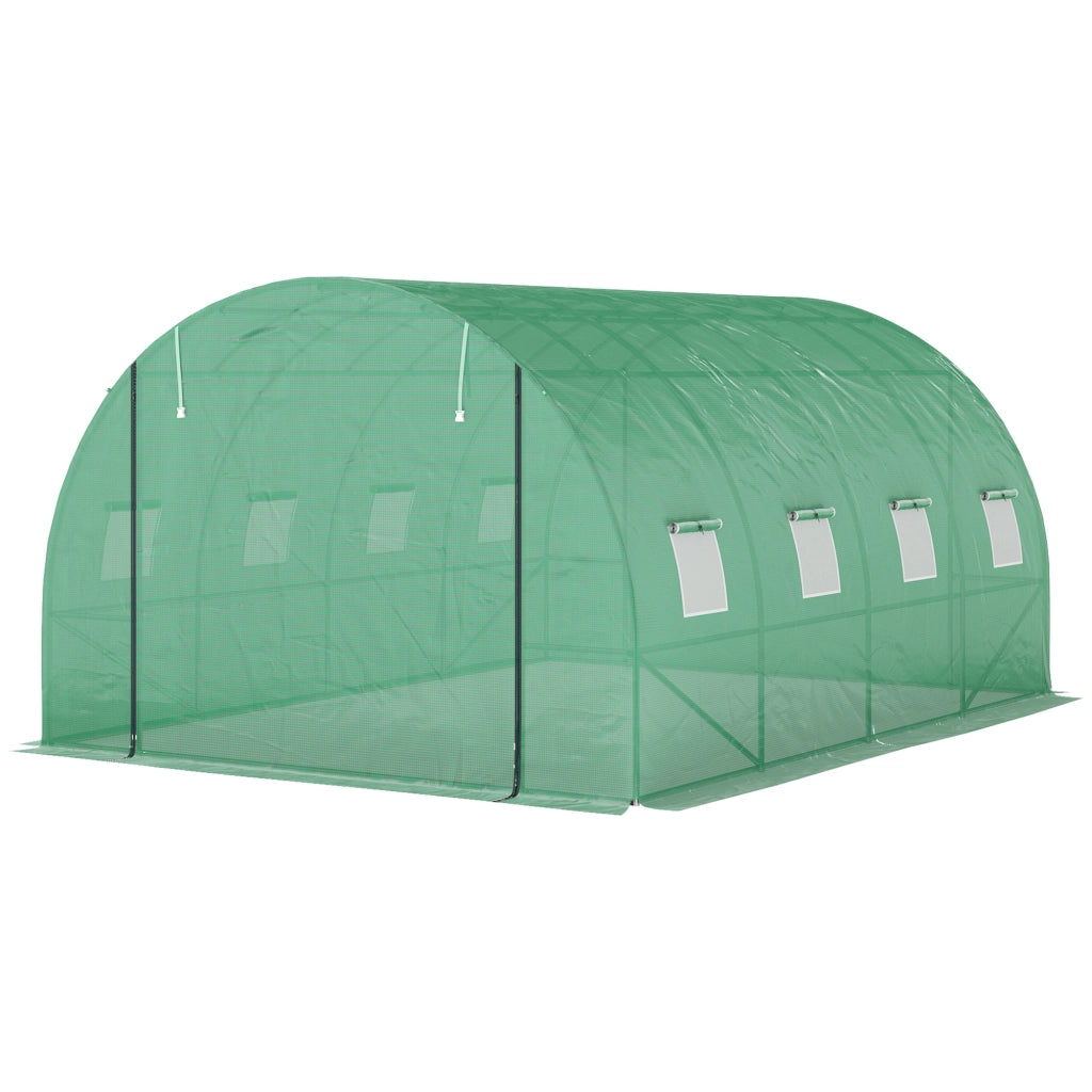 Serra tunnel da giardino ¨C zephmum ¨C 3x4x2 m verde acciaio galvanizzato PE