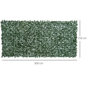 Siepe artificiale frangivista 300 x 150 cm verde scuro per balcone e giardino