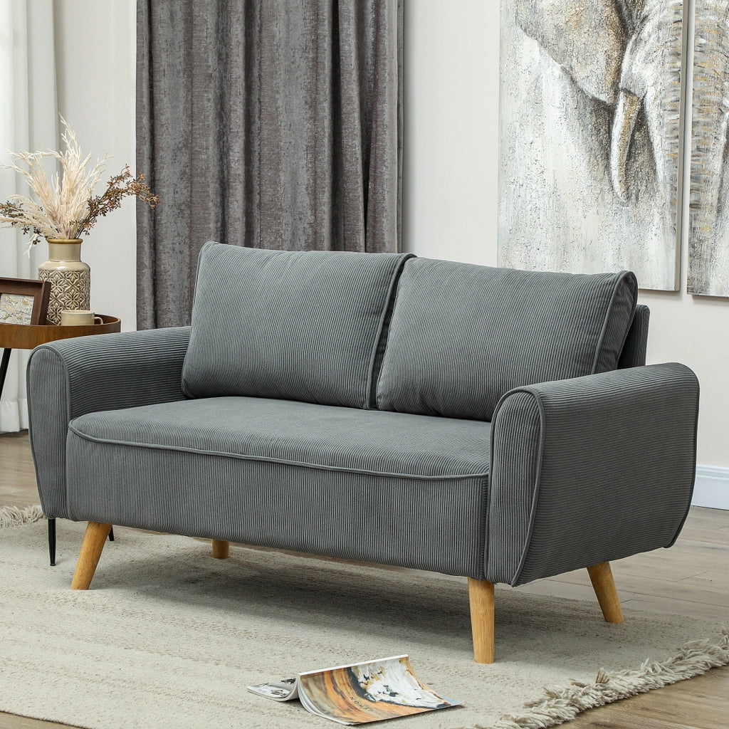 Divano 2 posti ¨C zephmum ¨C Tessuto, Cuscini, Colore Grigio Scuro, 145x75x78 cm