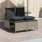 Set Divano da Giardino 4 pz con Cuscini-Sofa da Giardino-Divanetto da esterno Grigio Chiaro Polyrattan 885737