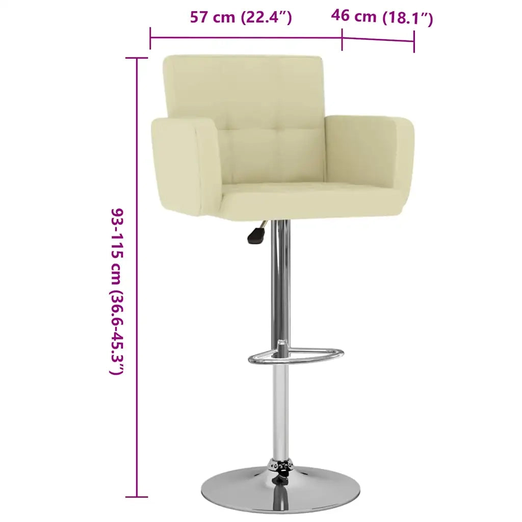 Sgabelli da Bar 2 pz Crema in Similpelle 323657