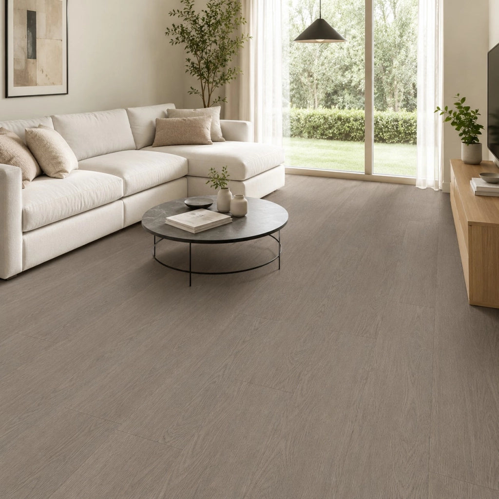 1 x 15 m (15 m²) Pavimento Vinilico a Rotolo Effetto Legno Rovere Grigio – Spessore 2 mm con Feltro Fonoassorbente