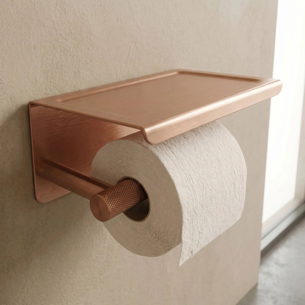 Portarotolo Con Ripiano 6613 Modern Copper Brush