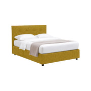 Preston, Letto Matrimoniale Sfoderabile Made in Italy, Giallo Ocra