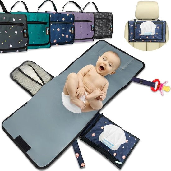 aankleedkussen XL con contenitore per asciugamani per tutte le misure - aankleedkussen per viaggio - organizzatore di zaino con molta spazio