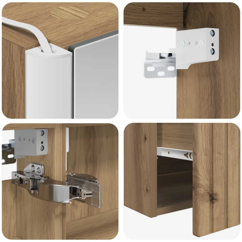 Set di Armadi da Bagno 4 pcs Rovere Artigianale 3406670