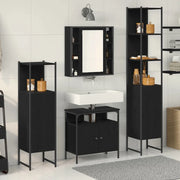 Set di mobili per il bagno 4 pcs Rovere Nero Legno multistrato 3334431