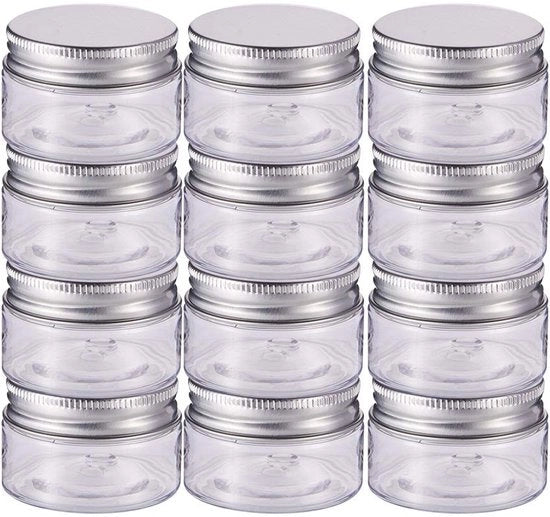 Set di contenitori di conservazione 20 pezzi 30 ml - Plastica - Coperture in alluminio a vite - Portatile - Adatto per cosmetici - Riciclabile - Ideali per l'organizzazione - Contenitori di conservazione