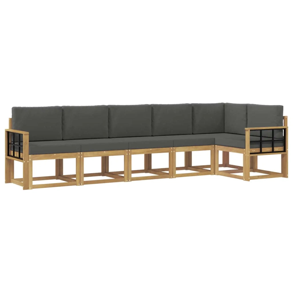 Set di divani da esterno 6 pz Bianco e Antracite Poliestere 3387711