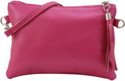 Borsa a spalla in pelle reale Clutch Piccola borsa Borsa da sera 22x15cm A248 (Rosso)