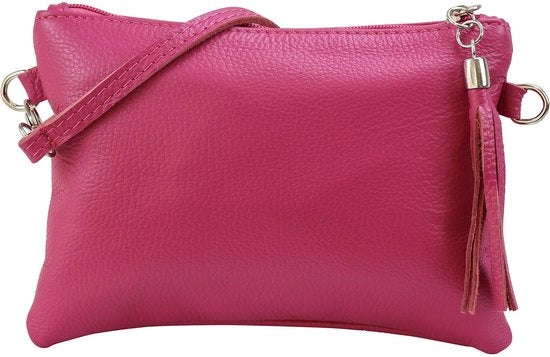 Borsa a spalla in pelle reale Clutch Piccola borsa Borsa da sera 22x15cm A248 (Rosso)
