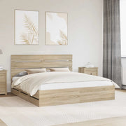 Struttura del letto con cassetto Rovere Sonoma 200 x 200 cm