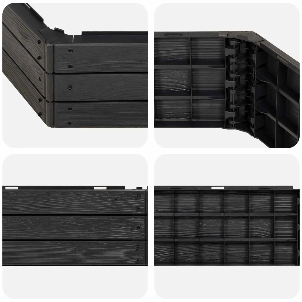 Letto Rialzato Nero 148 x 129 x 25 cm PP 42033406