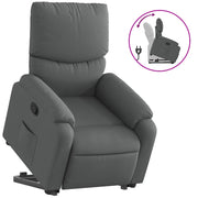 Poltrona | Sedia Relax Alzapersona Reclinabile Grigio Scuro in Tessuto