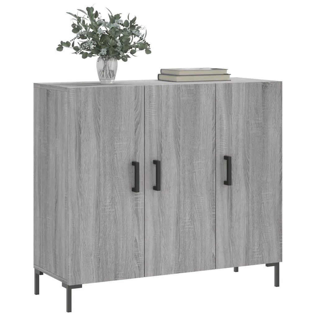 Credenza Grigio Sonoma 90x34x80 cm in Legno Multistrato 828114