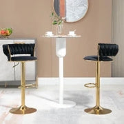 Set di 2 Sgabelli da Bar Girevoli 360° in Velluto con Altezza Regolabile, Design Lussuoso per Cucina e Sala da Pranzo, Nero
