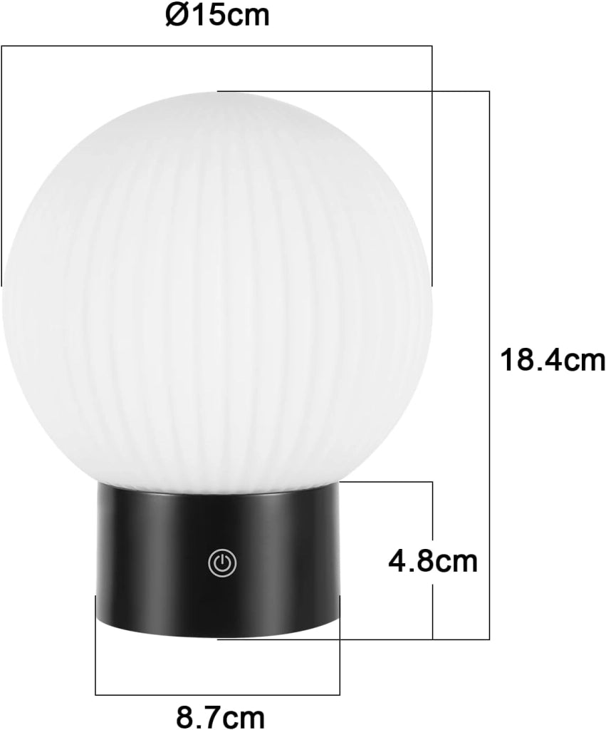 ZMH Lampada da tavolo LED bianca wireless rotonda touch dimmerabile ricaricabile per camera letto comodino