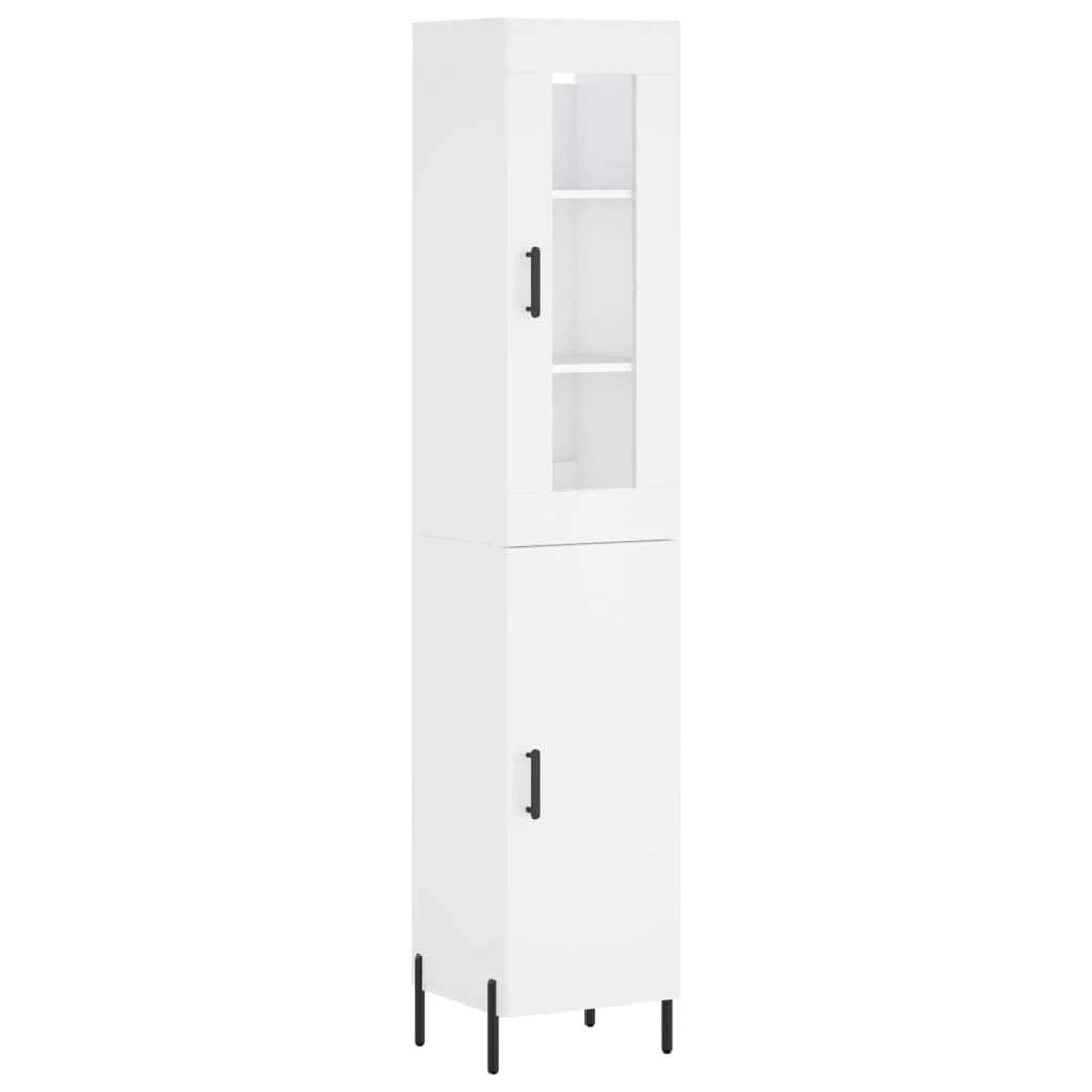 Buffet credenza cassettiera mobiletto mobile contenitore organizer cucina soggiorno salotto alto 34,5 x 34 x 180 cm legno ingegnerizzato bianco 02_0032292