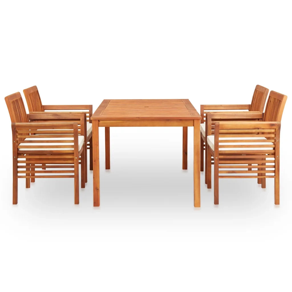 Set da Pranzo da Giardino 5 pz con Cuscini Massello di Acacia 278897