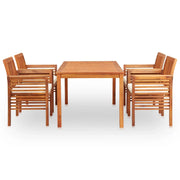 Set da Pranzo da Giardino 5 pz con Cuscini Massello di Acacia 278897