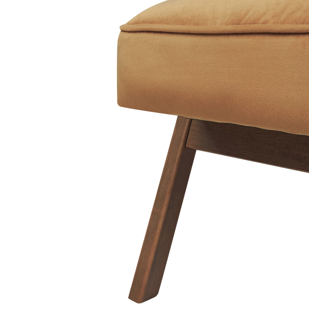 Poltrona Marrone Poliestere Velluto Rivestimenti Design Retrò Struttura in legno Braccioli Soggiorno