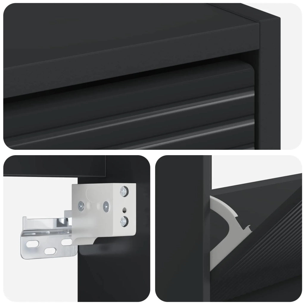 Mobiletto per Scarpe da Muro HAARLEM 71 x 17 x 43 cm Nero 896846