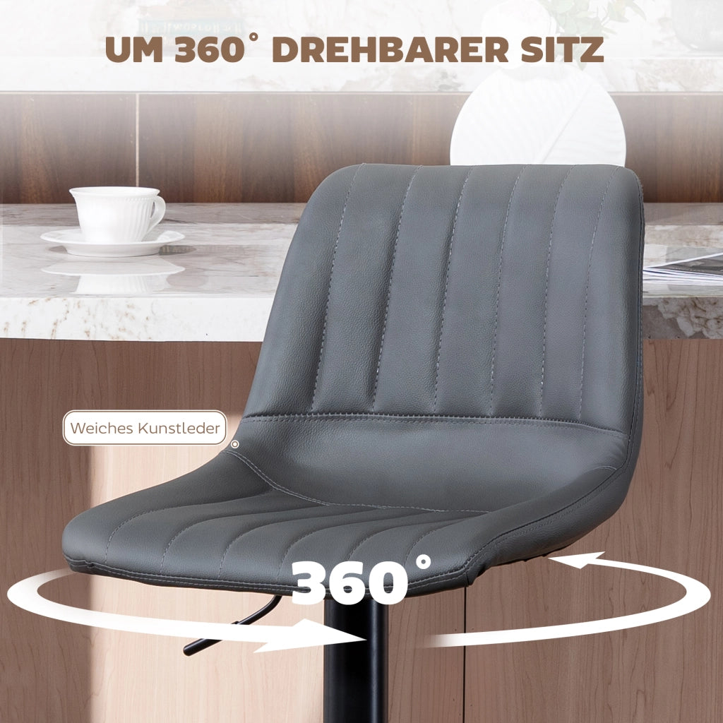 Sgabelli Bar 2 Pezzi Retr¨° con Poggiapiedi Altezza Regolabile ¨C Zephmum ¨C 43x49.5x111 cm