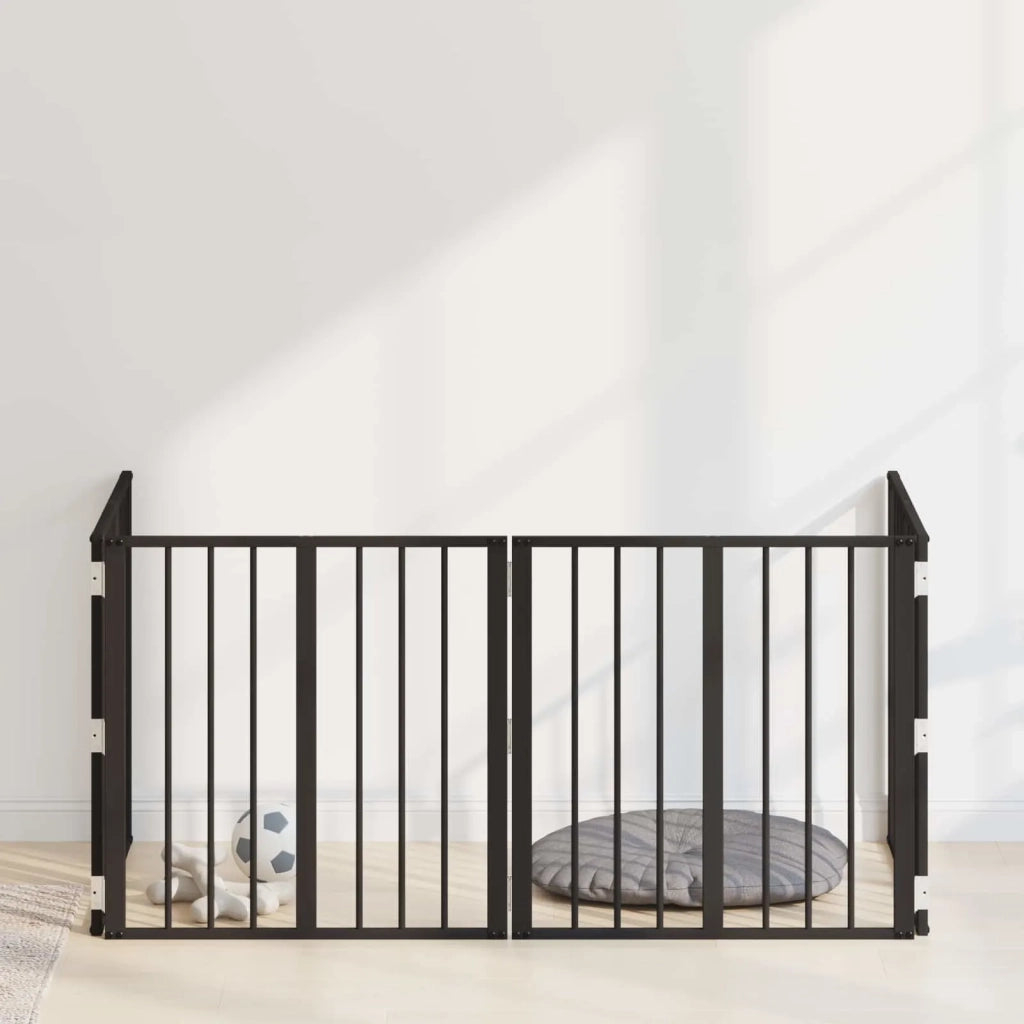 Cancello per cani 4 pcs Nero 60 x 60 cm Acciaio zincato 892020