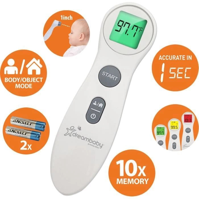 Termometro digitale da fronte - DREAMBABY - Infrarossi senza contatto - Misurazione della temperatura della febbre - Per neonati e adulti