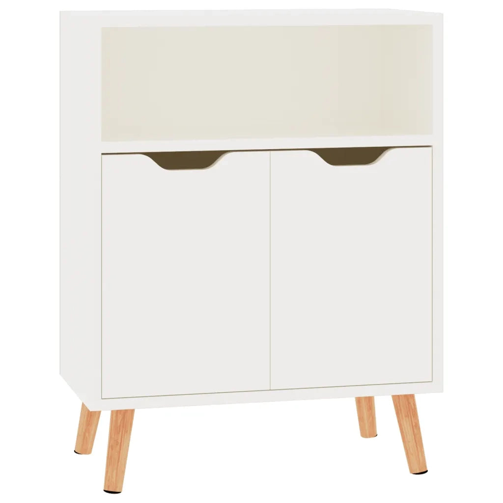 Credenza Bianco Lucido 60x30x72 cm in Legno Multistrato 326828