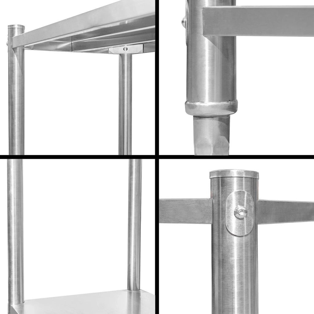 Scaffale da cucina per carichi pesanti 155 cm acciaio inox 16_0000504