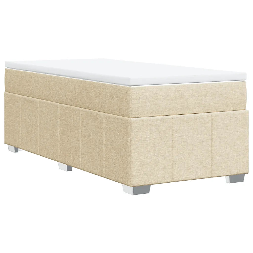 Giroletto a Molle con Materasso Crema 100x200 cm in Tessuto