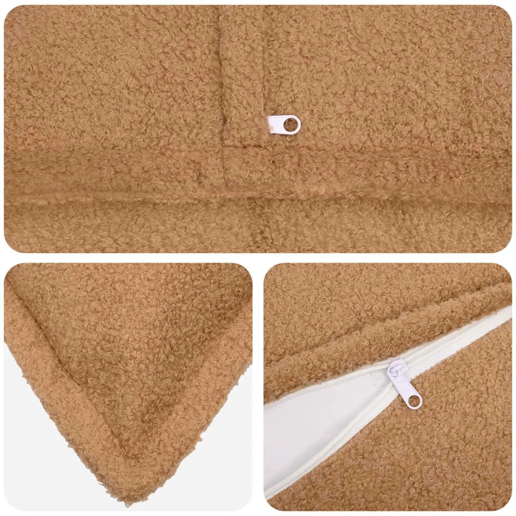 Federa 6 pcs HOUTEN Beige 40 x 60 cm Bouclé 917543