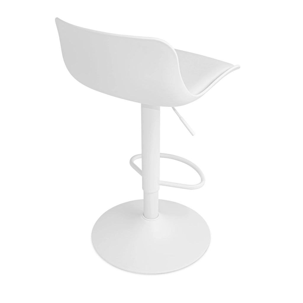 Amsterdam - Set 2 Sgabelli Bar 45x80x45 cm in Acciaio Verniciato Polietilene e Similpelle Imbottita Bianco